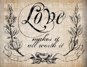 Antique Victorian Love Script Quote llustration Digital Download for ...