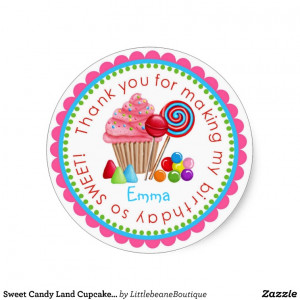 Girly Sweet Treat Thank You Card Lollipops Candy And Cupcakes