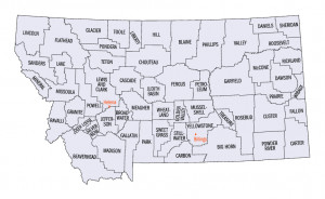 Montana County Selection Map