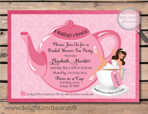 Tea Party Bridal Shower Brunch Invitations