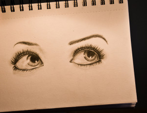 drawing, eye, eyelashes, eyeliner, make up, paper