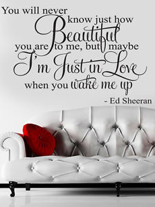 ... about ED SHEERAN WAKE ME UP SONG LYRICS QUOTE WALL ART STICKER DECAL