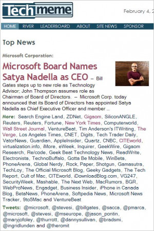 The news of Satya Nadella being named the new CEO of Microsoft owns ...