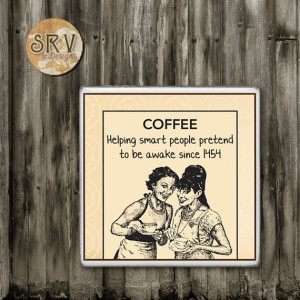Funny Coffee Quote Drink Coaster, Coffee Addict Handmade Ceramic Tile ...