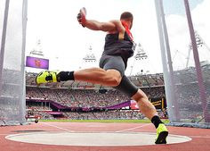 How to start a good discus throw. Robert Harting of Germany More