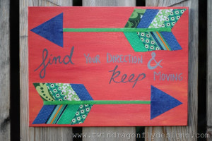 Fabric Arrow Canvas Quote (she: Heather)