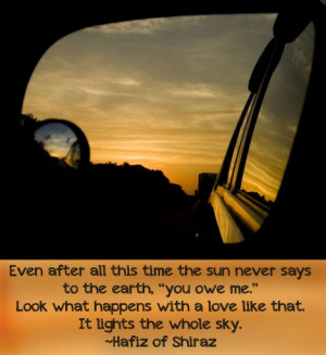 Even after all this time the sun never says