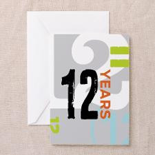 AA Anniversary 12 Years Greeting Cards for
