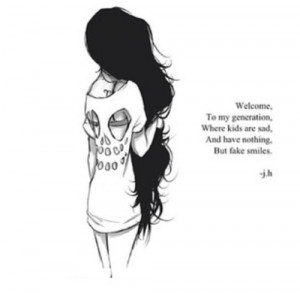 ... tags for this image include: sad, generation, fake, kids and quote