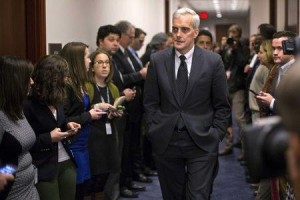 White House Chief of Staff Denis McDonough (C) arrives to attend a U.S ...