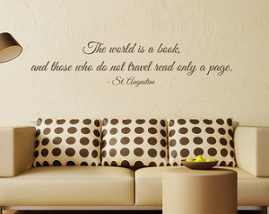 ... travel only read a page. - St. Augustine Vinyl Wall Decal Quote L086