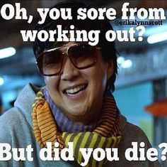 Gym Humor and motivation.Mr Chow says one more rep ! More
