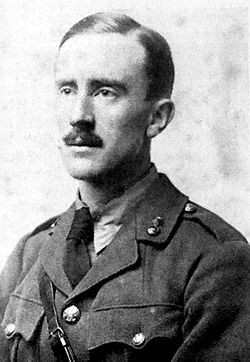 Tolkien, aged 24, in military uniform, while serving in the British ...