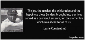 The joy, the tension, the exhilaration and the happiness those Sundays ...