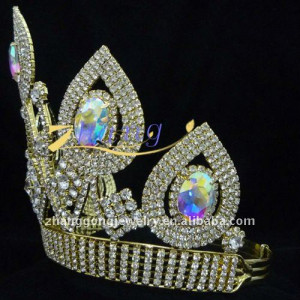 large crystal AB beauty queen pageant crown.fabulously understated and ...