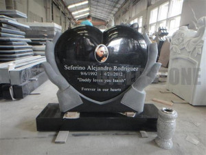 Personalized Headstones > MG1336 Love heart headstones monuments
