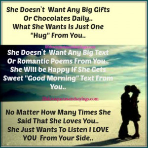 Want To Hug You Quotes She doesn`t want any big gifts