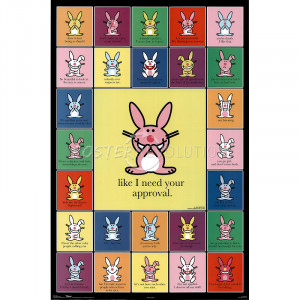 Happy Bunny Grid Art Poster