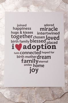 ... Adoption Art Print 8x10