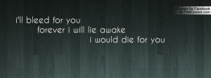 ll bleed for you forever i will lie awake i would die for you ...