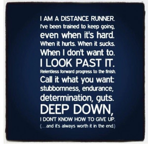 am a distance runner and i m proud of it