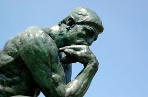 Close up of The Thinker by Brian Hillegas