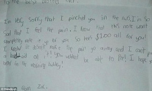 ... Boy writes hilariously sweet apology after hurting his younger brother