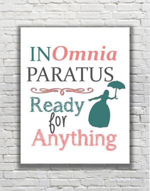 Gilmore Girls Quote Typography Print - In Omnia Paratus