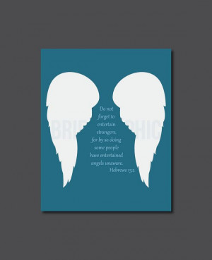 Angel Wings Bible Quote Typography Modern Home by BrieGraphic, $15.00 ...