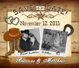 Western Country Boot Save The Date Magnet Custom