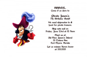 Peter Pan's Capt. Hook Party Invitation