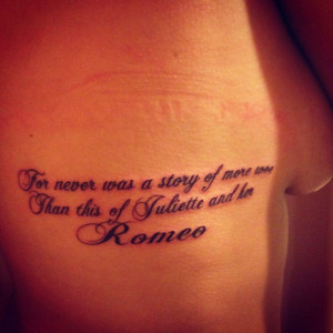 My Romeo And Juliet Quote Tattoo Shakespeare