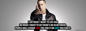Eminem Love Or Hate Facebook Cover by TrendyCovers