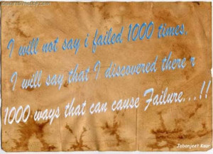 Will Not Say I Failed 1000 ~ Failure Quote