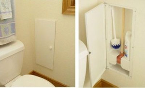 Hy-Dit toilet brush/plunger/cleaner recessed cabinet