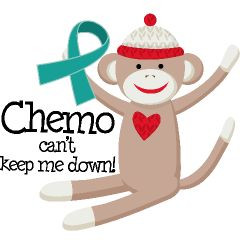 Ovarian Cancer - chemo sock monkey