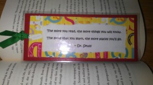 Dr.Seuss quote bookmark, handmade by me =)