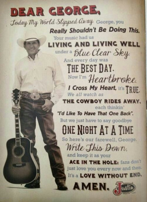 George all true country fans got to love him :)