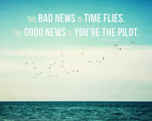 Time Flies Motivational Print, Beach Decor with Typographic Print Wall ...