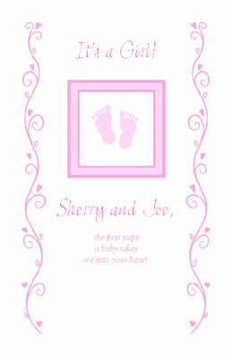 printable card: Precious Baby Girl Moments greeting card