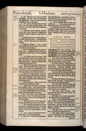 Matthew Chapter 27 Original 1611 Bible Scan, courtesy of Rare Book and ...