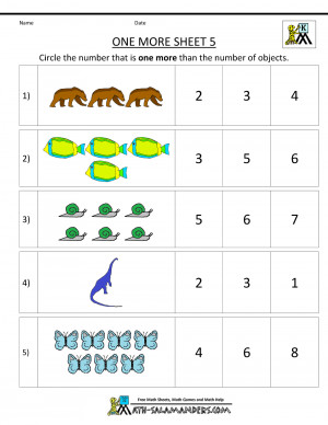 One More Kindergarten Math Worksheets