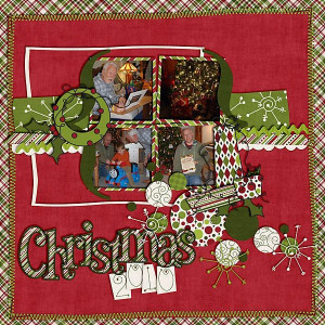 Pinterest Christmas Scrapbook Pages | Christmas layout with 4 pics