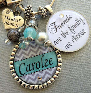 Personalized gift CHEVRON keychain- best friend, maid of honor, sister ...