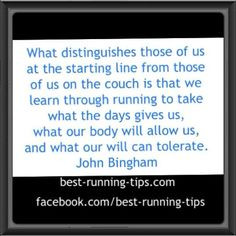 Great running quote from John Bingham about running races. Check out ...