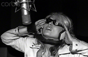 Debbie Harry singer with Blondie recording vocals at the Record plant ...
