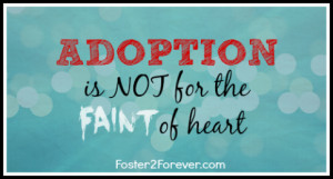 read about it, I heard of it, foster care is hard! Adoption is not ...