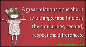 ... - relationship, similarities, respect, differences, people, unknown