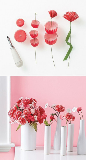DIY: cupcake liner flowers - Fun rainy day activity!