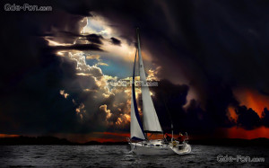 Download wallpaper landscape, sailboat, storm, sea free desktop ...